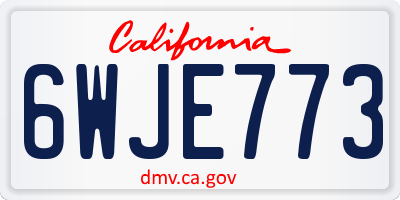 CA license plate 6WJE773