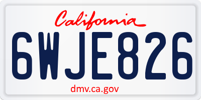 CA license plate 6WJE826