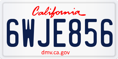 CA license plate 6WJE856
