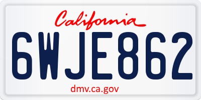 CA license plate 6WJE862