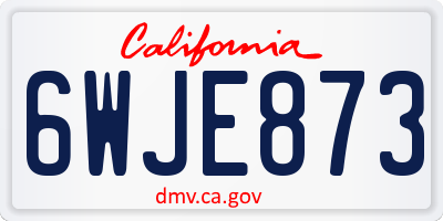 CA license plate 6WJE873