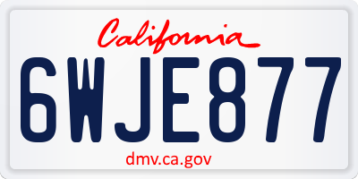CA license plate 6WJE877