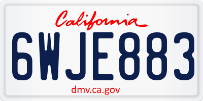 CA license plate 6WJE883
