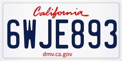 CA license plate 6WJE893