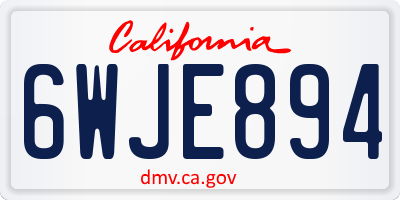 CA license plate 6WJE894