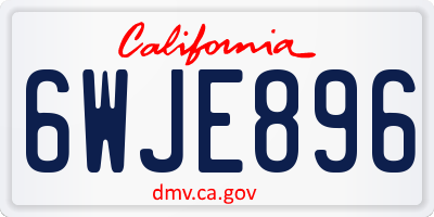 CA license plate 6WJE896