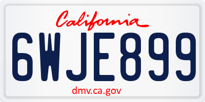 CA license plate 6WJE899