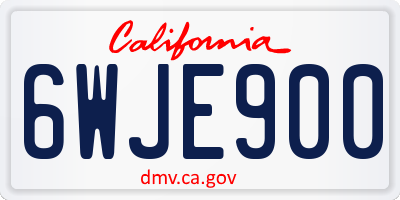 CA license plate 6WJE900