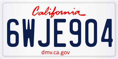 CA license plate 6WJE904