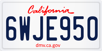 CA license plate 6WJE950