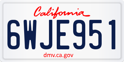 CA license plate 6WJE951