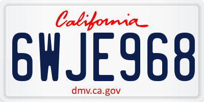 CA license plate 6WJE968