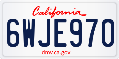 CA license plate 6WJE970