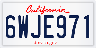 CA license plate 6WJE971