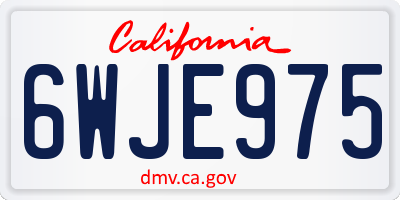CA license plate 6WJE975