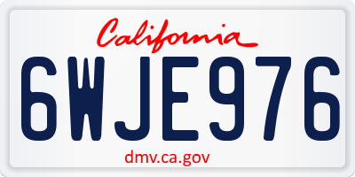 CA license plate 6WJE976