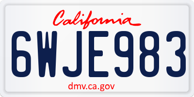 CA license plate 6WJE983