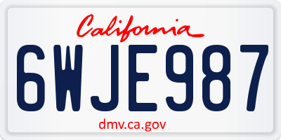 CA license plate 6WJE987