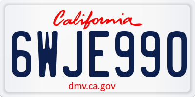 CA license plate 6WJE990