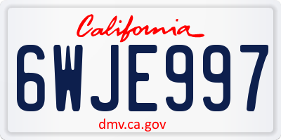 CA license plate 6WJE997