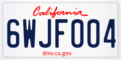 CA license plate 6WJF004