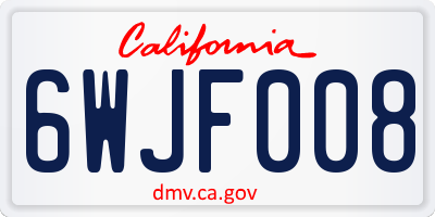 CA license plate 6WJF008