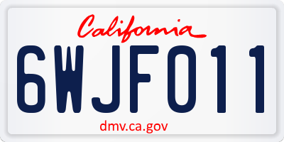 CA license plate 6WJF011