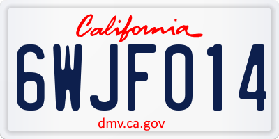 CA license plate 6WJF014