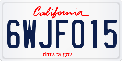 CA license plate 6WJF015