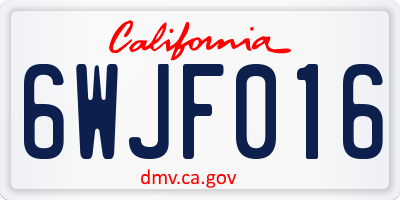 CA license plate 6WJF016
