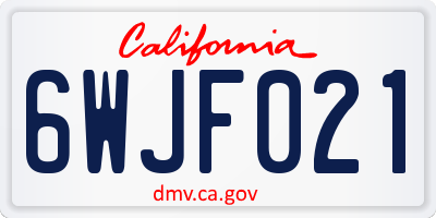 CA license plate 6WJF021