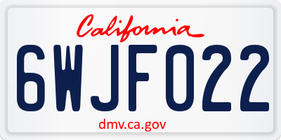 CA license plate 6WJF022