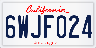 CA license plate 6WJF024