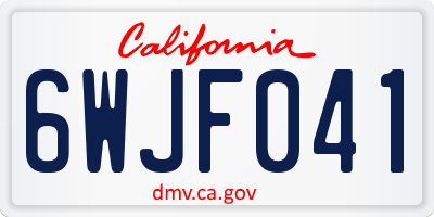 CA license plate 6WJF041