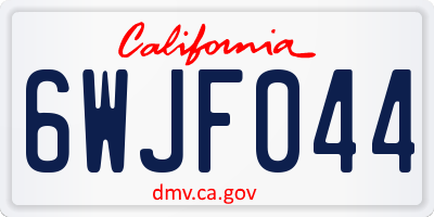CA license plate 6WJF044