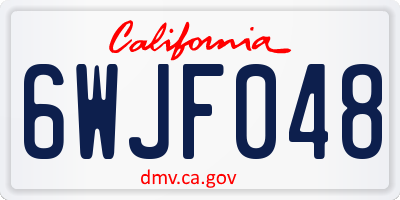 CA license plate 6WJF048