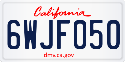 CA license plate 6WJF050