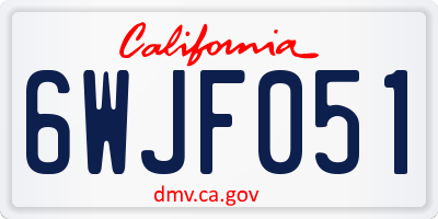 CA license plate 6WJF051