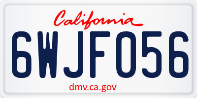 CA license plate 6WJF056