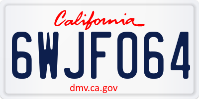 CA license plate 6WJF064