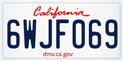CA license plate 6WJF069