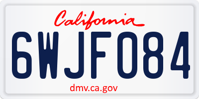 CA license plate 6WJF084