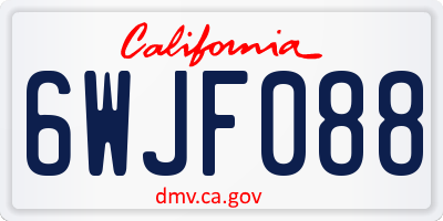 CA license plate 6WJF088