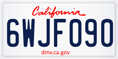 CA license plate 6WJF090