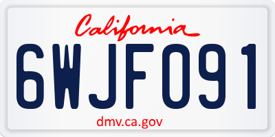 CA license plate 6WJF091