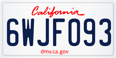 CA license plate 6WJF093