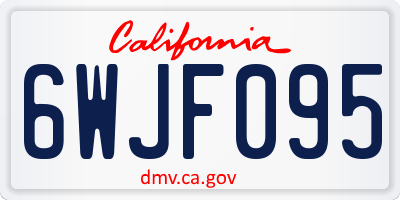 CA license plate 6WJF095