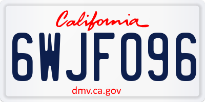 CA license plate 6WJF096