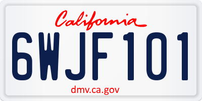 CA license plate 6WJF101