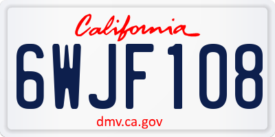 CA license plate 6WJF108